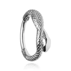 Kolczyk clicker wąż srebrny - K-058