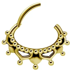 Kolczyk clicker złoty - mandala - K-050