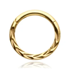 Kolczyk clicker złoty - szlif - K-035