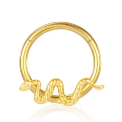 Kolczyk clicker złoty wąż - K-039