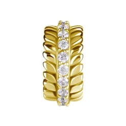 Kolczyk clicker złoty z białymi Premium Zirconia - CoCr NF - K-063