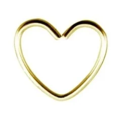 Kolczyk Continuous Rozginane serce złote - CON-002