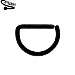 Kolczyk Continuous rozginane kółko D-ring czarny - CON-006