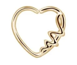 Kolczyk Continuous Rozginane serce różowe złoto - lewy - CON-011