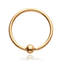 Kolczyk Continuous rozginane kółko BCR - różowe złoto - CON-020