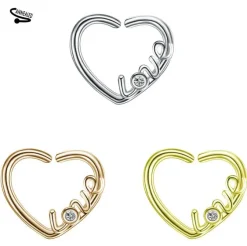 Kolczyk Continuous rozginane serce Love srebrny - lewy - CON-018