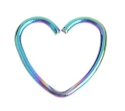 Kolczyk Continuous Rozginane serce kolorowe - CON-002