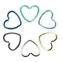 Kolczyk Continuous Rozginane serce kolorowe - CON-002