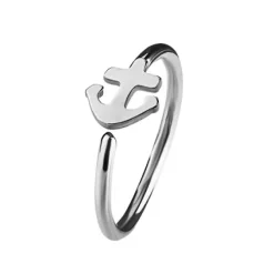 Kolczyk Continuous rozginany - srebrna kotwica - CON-015