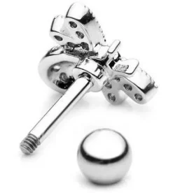 Kolczyk do chrząstki pszczółka srebrny - CH-011