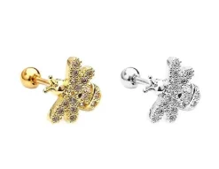 Kolczyk do chrząstki pszczółka srebrny - CH-011