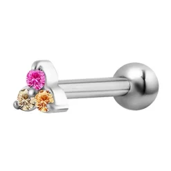 Kolczyk do chrząstki z cyrkoniami - pomarańczowy - CH-001