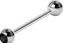 Kolczyk do języka - czarna cyrkonia - KJ-055