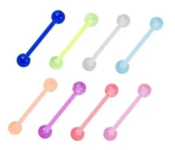 Kolczyk do języka przezroczysty żółty - KJ-049