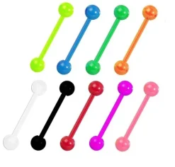 Kolczyk do języka matowy biały - KJ-048