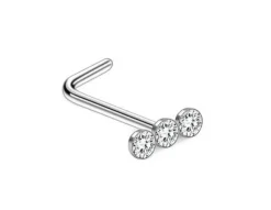 Kolczyk do nosa cyrkonie srebrny - NS-015