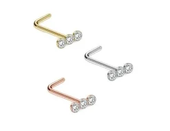 Kolczyk do nosa cyrkonie srebrny - NS-015