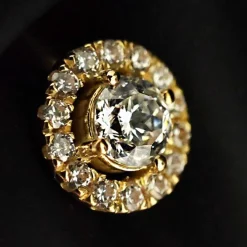 Kolczyk do pępka - złoto 18K z białymi cyrkoniami - GD18K-032