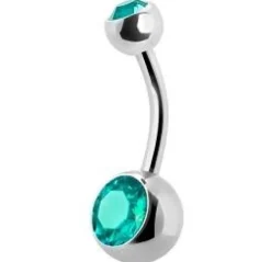 Kolczyk do pępka z morską cyrkonią - KP-001-20