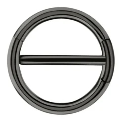 Kolczyk do sutka - czarne kółko clicker - S-014