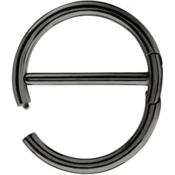 Kolczyk do sutka - czarne kółko clicker - S-014