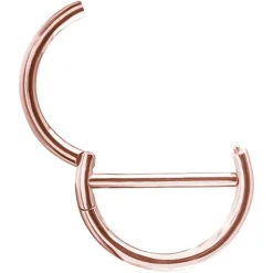 Kolczyk do sutka - różowe złoto kółko clicker - S-014