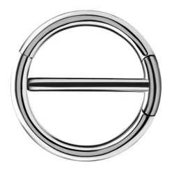 Kolczyk do sutka - srebrne kółko clicker - S-014