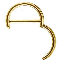 Kolczyk do sutka - złote kółko clicker - S-014