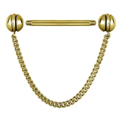 Kolczyk do sutka z łańcuszkiem - złoty - S-030