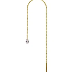 Kolczyk do ucha złoty z białą cyrkonią - KU-001