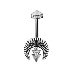 Kolczyk do vertical helix z białymi cyrkoniami - CoCr NF - srebrny - LGW-054