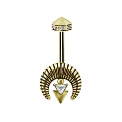 Kolczyk do vertical helix z białymi cyrkoniami - CoCr NF - złoty - LGW-054