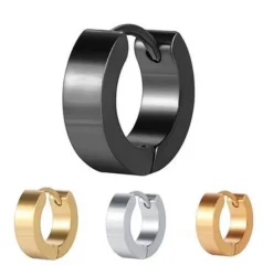 Kolczyk HUGGIE - klasyczne kółko różowe złoto- KH-006