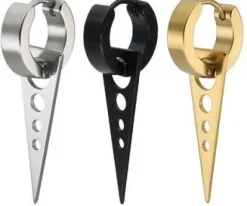 Kolczyk HUGGIE ozdobny srebrny - KH-002