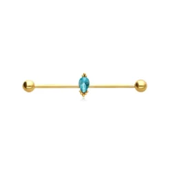 Kolczyk industrial ozdobny - złoty - IND-015