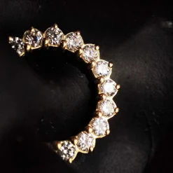 Kolczyk kółko clicker - złoto 18K z czarnymi cyrkoniami - GD18K-030