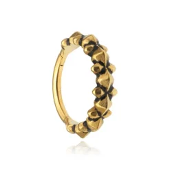 Kolczyk kółko clicker ozdobny - złoty - K-019