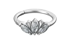 Kolczyk kółko clicker ozdobny biały - K-011