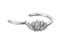 Kolczyk kółko clicker ozdobny biały - K-011