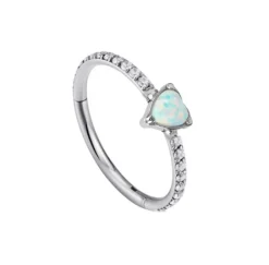 Kolczyk kółko clicker serce OP17 - srebrne - K-029