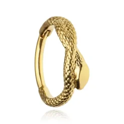 Kolczyk kółko clicker wąż złoty - K-058