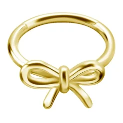 Kolczyk kółko clicker złota kokardka - CoCr NF - K-005