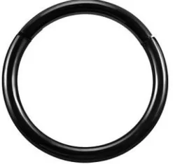 Kolczyk kółko typu segment - czarny - K-001