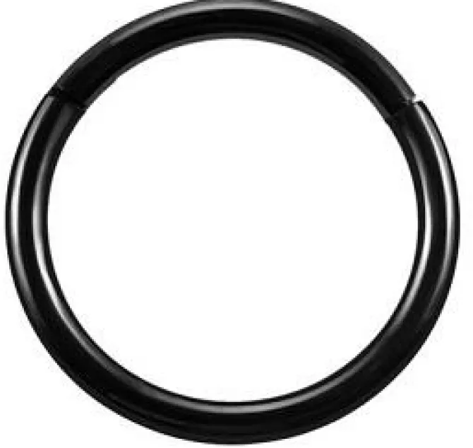 Kolczyk kółko typu segment - czarny - K-001