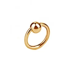 Kolczyk kółko z kulką - różowe złoto - K-004