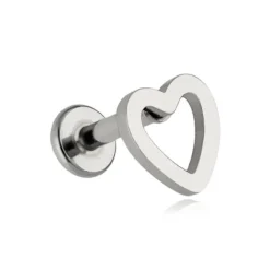 Kolczyk labret srebrne serce - LGW-042