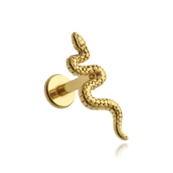 Kolczyk labret złoty wąż - LGW-041