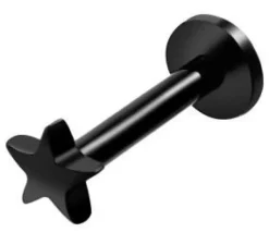 Labret gwiazdka czarny - LGW-003