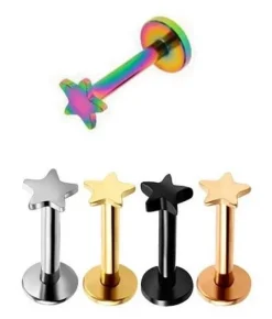 Labret gwiazdka srebrny - LGW-003