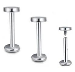 Labret kółko płaskie różowe złoto - LGW-004